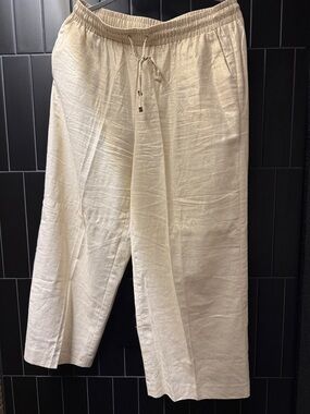 Anne Klein Cream goldish Drawstring Relaxed-Fit